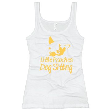 Little Pooches Tee Junior Fit Bella Longer Length 1x1 Rib Tank Top