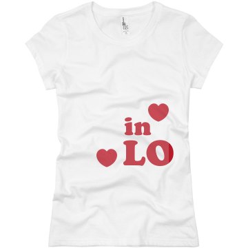 In Love Hearts Junior Fit Basic Bella Favorite Tee