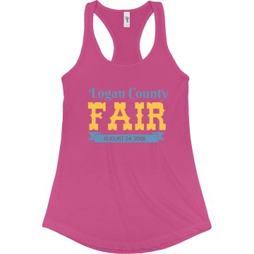 County Fair Tank Junior Fit Bella Sheer Longer Length Rib Racerback Tank Top