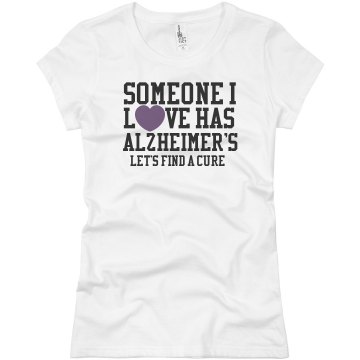 Alzheimers Heart Tee Junior Fit Basic Bella Favorite Tee