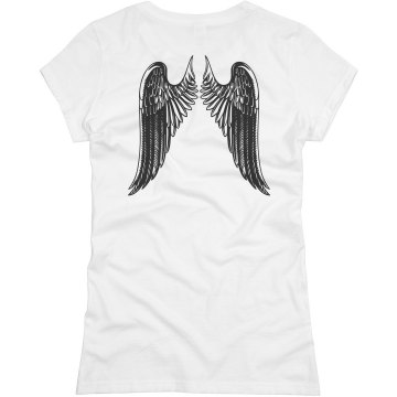 Angel Wings T-shirt Junior Fit Basic Bella Favorite Tee