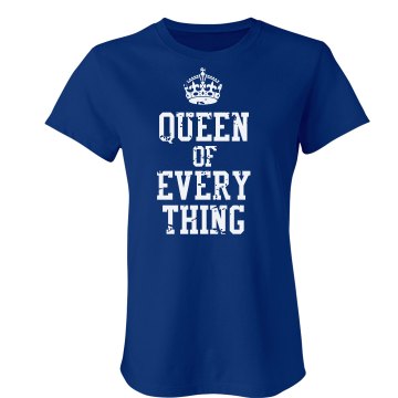 Queen Of Everything Junior Fit Bella Crewneck Jersey Tee