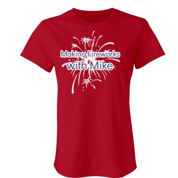 Making 4th Fireworks Junior Fit Bella Crewneck Jersey Tee