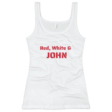 Red, White & Junior Fit Bella Longer Length 1x1 Rib Tank Top