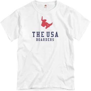 USA Snowboarding Unisex Basic Gildan Heavy Cotton Crew Neck Tee