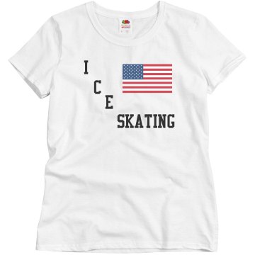USA Ice Skating Misses Relaxed Fit Basic Gildan Ultra Cotton Tee