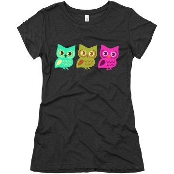 Three Owls Junior Fit Bella Triblend Tee