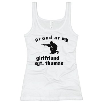 Proud Military Girlfriend Junior Fit Bella Longer Length 1x1 Rib Tank Top