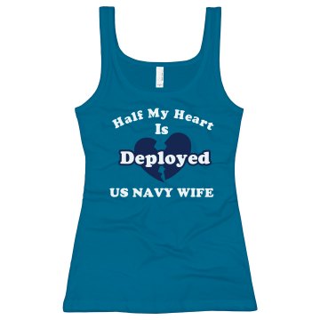 Navy Wife Junior Fit Bella Longer Length 1x1 Rib Tank Top