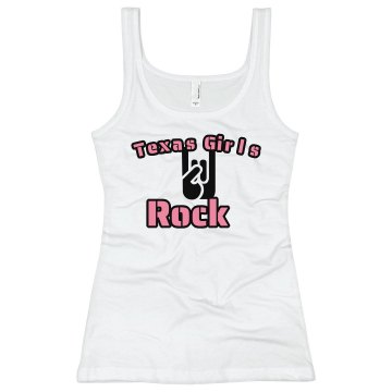 Texas Girls Rock Junior Fit Bella Longer Length 1x1 Rib Tank Top