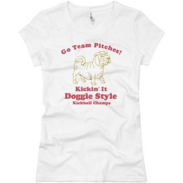 Pitches Kickball Champs Junior Fit Basic Bella Favorite Tee