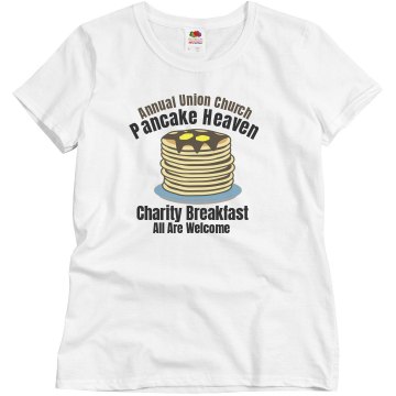 Church Pancake Breakfast Misses Relaxed Fit Basic Gildan Heavy Cotton Tee