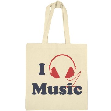I Love Music Tote Liberty Bags Canvas Tote