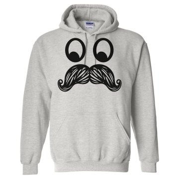 Mustache Face Hoodie Unisex Gildan Heavy Blend Hoodie