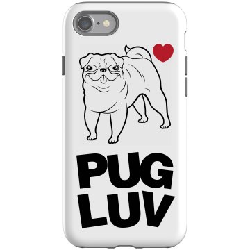 Pug Love Case Rubber iPhone 4 & 4S Case Black