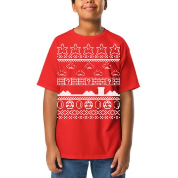 Mario Sweater Youth Gildan Ultra Cotton Crew Neck Tee