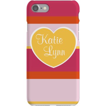 Pink Stripe iPhone Cover Plastic iPhone 5 Case White 