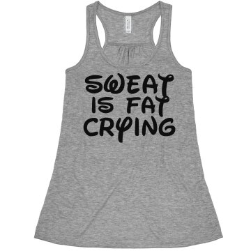 Sweat Is Fat Crying Misses Bella Flowy Boxy Lightweight Crop Tank