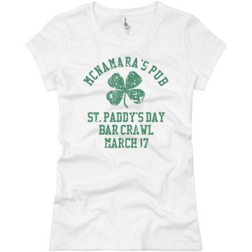 St. Patrick's Bar Crawl Junior Fit Basic Bella Favorite Tee