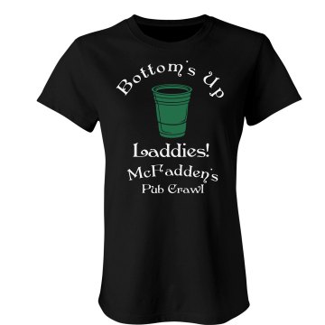 McFadden's Pub Crawl Junior Fit Bella Crewneck Jersey Tee