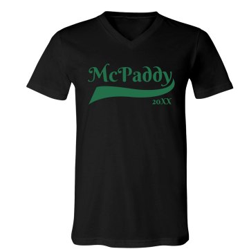 McPaddy St Patrick's Unisex Canvas V-Neck Jersey Tee