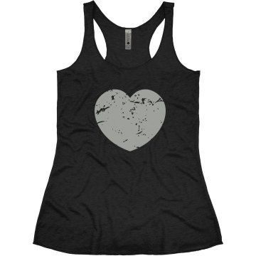 Love Heart Tank Junior Fit Bella Triblend Racerback Tank