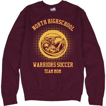 Warriors Team Mom Unisex Hanes Crew Neck Sweatshirt
