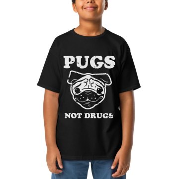 Pugs Not Drugs Misses Relaxed Fit Anvil V-Neck Tee