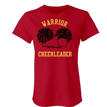 Warrior Cheer w/Back Junior Fit Bella Crewneck Jersey Tee