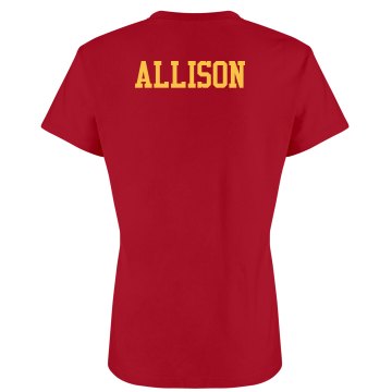 Warrior Cheer w/Back Junior Fit Bella Crewneck Jersey Tee