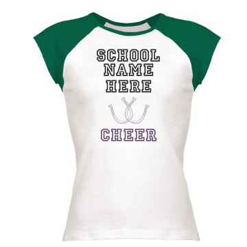 Desales HS Cheer Junior Fit Bella 1x1 Rib Ringer Tee