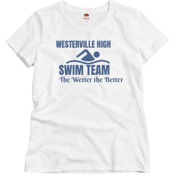Wetter Better Swim Team Junior Fit Brightline 3/4 Sleeve Jersey Tee