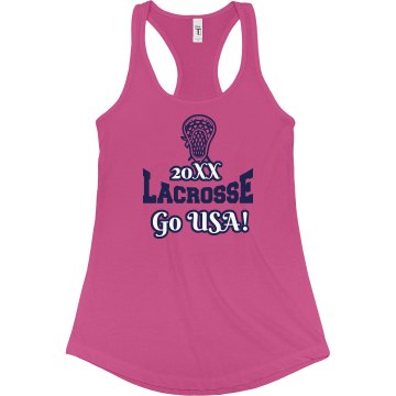 USA Lacrosse Junior Fit Bella Sheer Longer Length Rib Racerback Tank Top