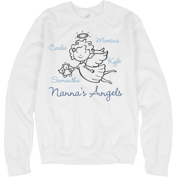 Grandma Christmas Angels Unisex Hanes Crew Neck Sweatshirt
