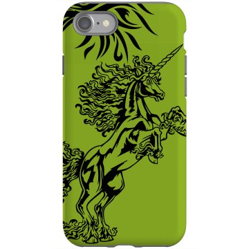 Unicorn With Flowing Hair Rubber iPhone 4 & 4S Case Black