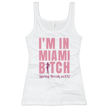 Spring Break Miami Rocker Junior Fit Bella Sheer Longer Length Rib Tank Top