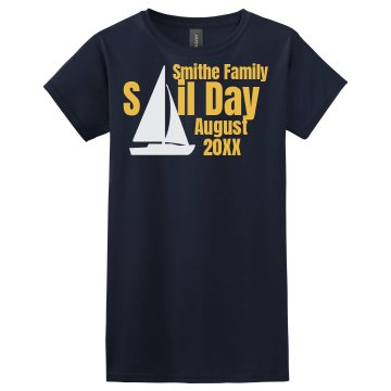 Family Vacation Sail Day Misses Relaxed Fit Gildan Ultra Cotton Tee