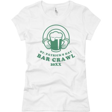 St. Pat's Day Bar Crawl Junior Fit Basic Bella Favorite Tee