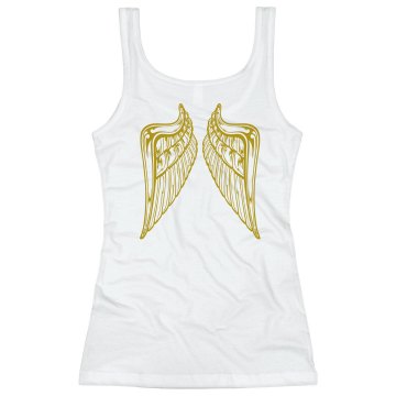 Angel Wings Junior Fit Bella Sheer Longer Length Rib V-Neck Tee 