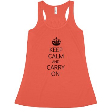 Keep Calm & Carry On Misses Bella Flowy Lightweight Tank
