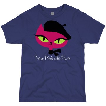 From Paris With Purrs Youth Bella Girl 1x1 Rib Tank Top