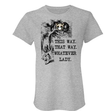 A Grumpy Cheshire Cat Junior Fit American Apparel Fine Jersey Tee