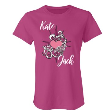 Kate & Jack Compass Heart Junior Fit Bella Sheer Longer Length Rib Tee