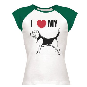 I Love My Dog Junior Fit Bella 1x1 Rib Ringer Tee