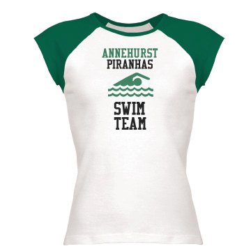 Cap Sleeve Swim Team Junior Fit Bella 1x1 Rib Cap Sleeve Raglan Tee