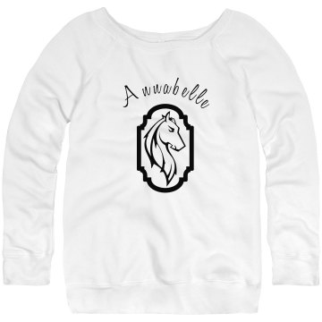 Horse Riding Sweatshirt Junior Fit Bella Triblend Slouchy Wideneck Sweatshirt
