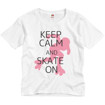 Keep Calm Skate On Youth Bella Girl Sheer 2-in-1 Baby Jersey Tee