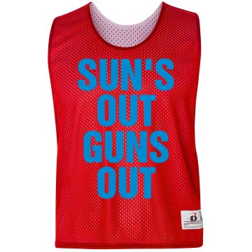 Sun's Out Guns Out Badger Sport Lacrosse Reversible Practice Pinnie