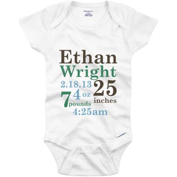 Birth Announcement Onesie Infant Gerber Onesies
