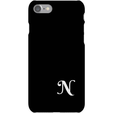 Custom N Monogrammed Case Plastic iPhone 5 Case Black